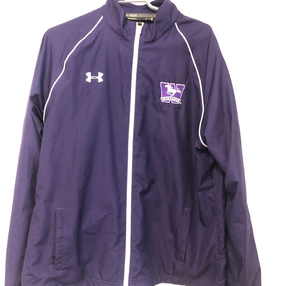 WESTERN UNIVERSITY MUSTANGS track jacket purple medium under armour